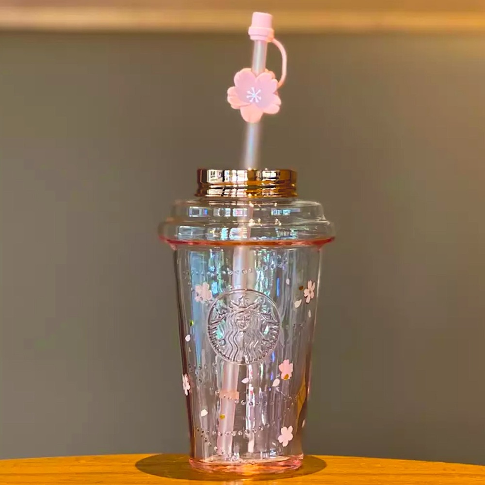🌸NEW🌸Starbucks China Pink Sakura🌸Flower Tumbler cup 💕w/cherry blossom topper - Picture 3 of 15